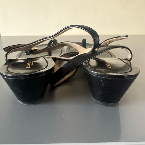 Coach Black Leather Sandals - Picture 12 of 14
